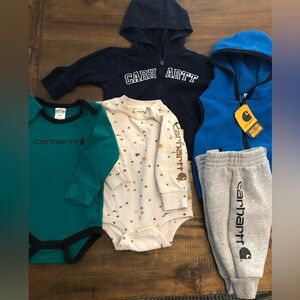 Carhartt boys 6 month bundle - Vest, Hoodie, Joggers, 2 Onesies - 2pcs are NEW